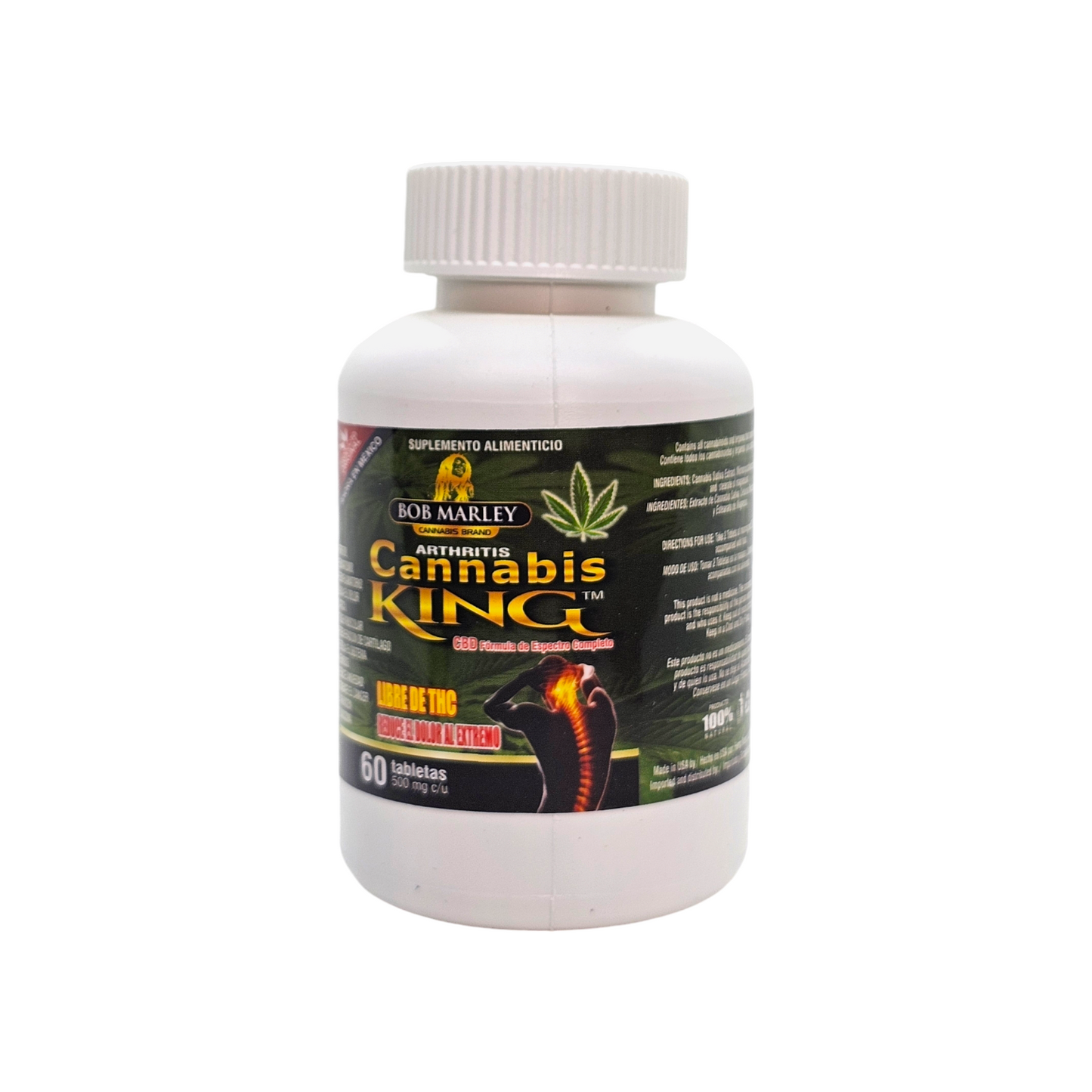 Cannabis king 500 mg 60 tabs Reduce el dolor de las articulaciones y la inflamación de manera natural.