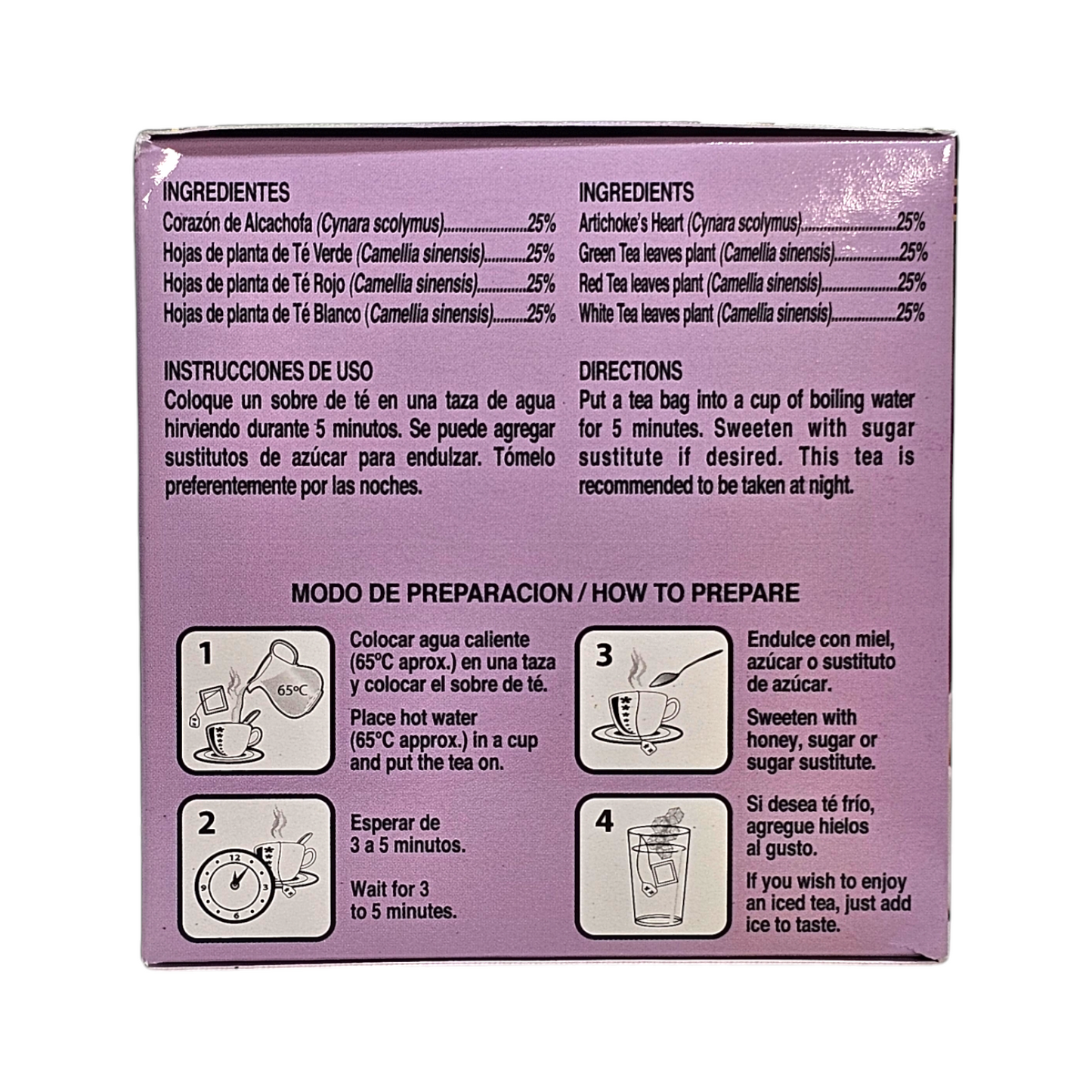 Té Alcachofa (corazón De Alcachofa, Té Verde, Té Rojo Y Té Blanco) 30 Sobres De 3g C/u Gn+vida.