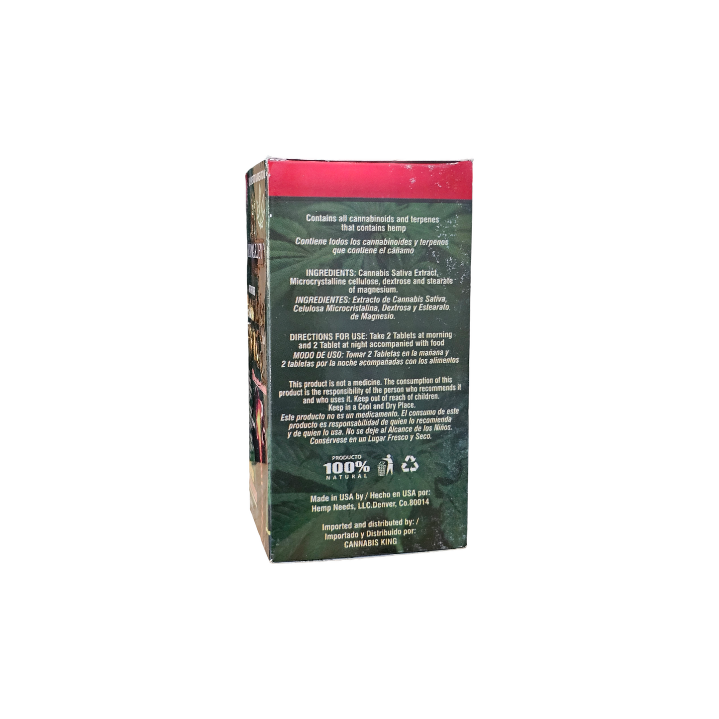 Cannabis king 500 mg 60 tabs Reduce el dolor de las articulaciones y la inflamación de manera natural.