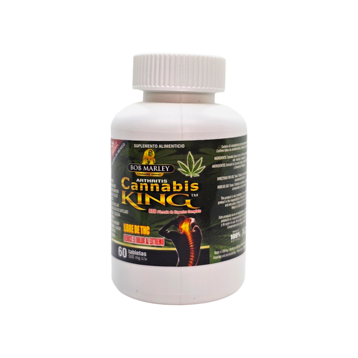 Cannabis king 500 mg  60 tabs Reduce el dolor de las articulaciones y la inflamación de manera natural.