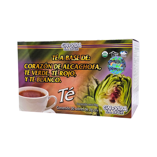 Té Alcachofa (corazón De Alcachofa, Té Verde, Té Rojo Y Té Blanco) 30 Sobres De 3g C/u Gn+vida.