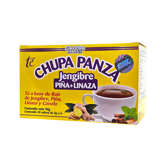 Té Chupa Panza Jengibre Canela Piña Linaza 30 Sobres