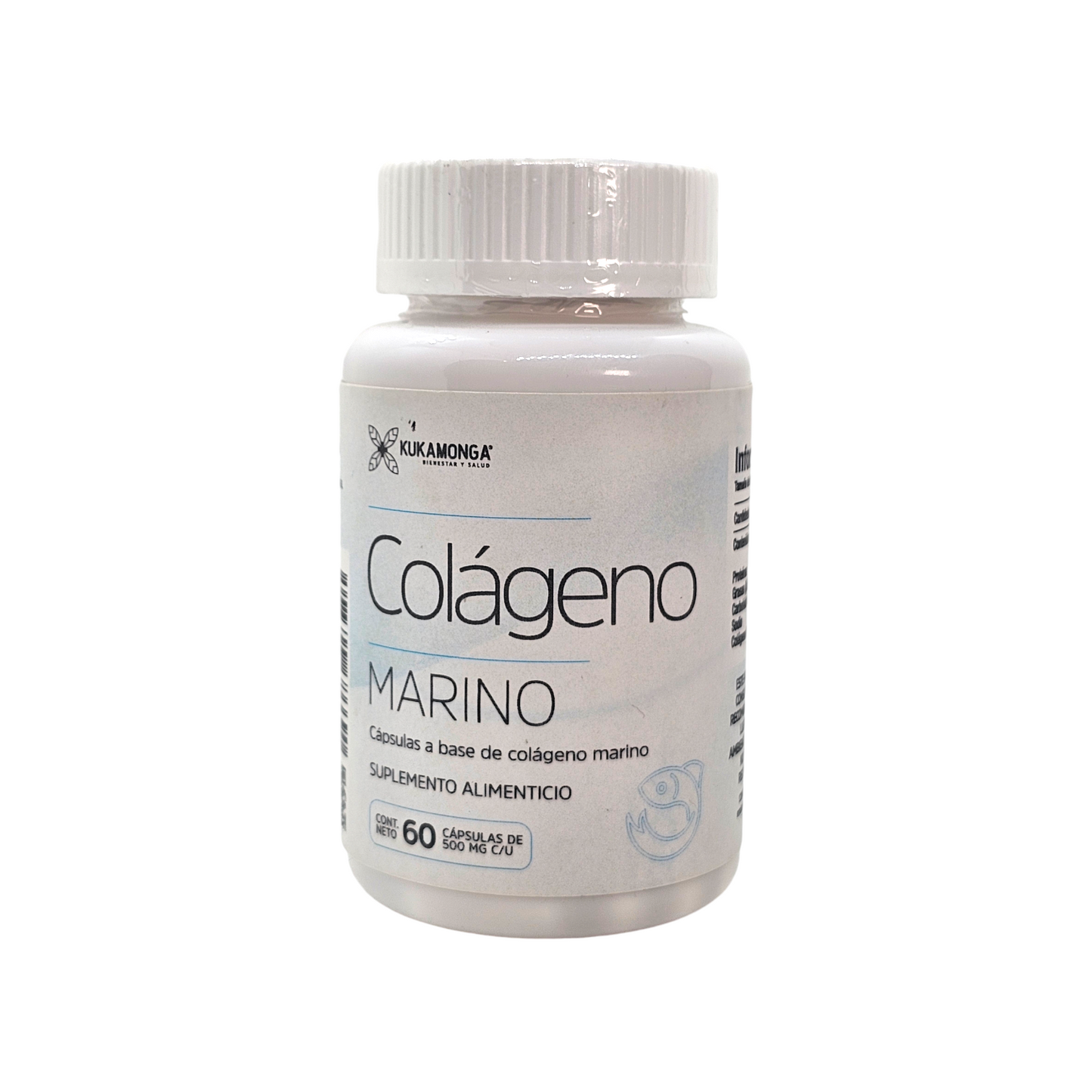 Colágeno Marino - 60 Cápsulas De 500 Mg Kukamonga.