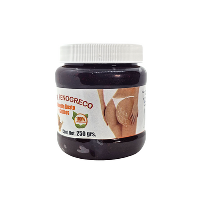 Gel de Fenogreco 250 grs. Utilizado para aumentar masa muscular en especial en gluteos y senos.