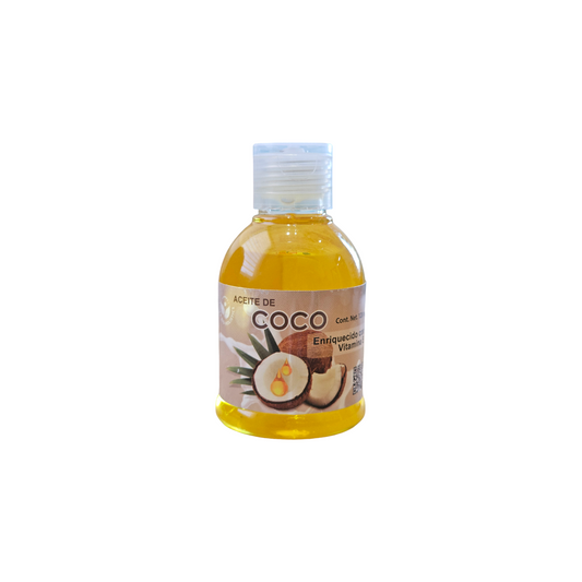 Aceite natural de Coco enriquecido con vitamina E.